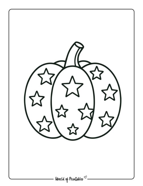 pumpkin coloring page patterned stars