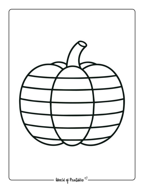 pumpkin coloring page patterned stripes