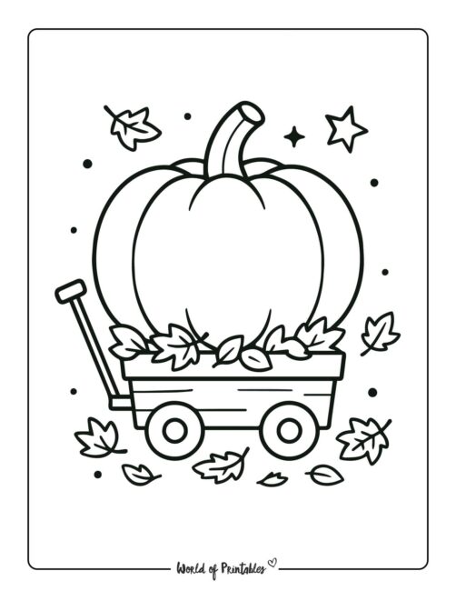 pumpkin coloring page pumpkin in wagon