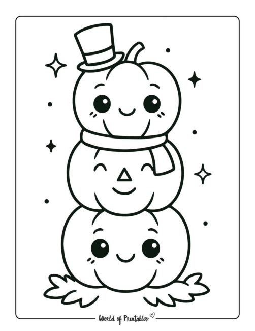 pumpkin coloring page pumpkin snowman stack