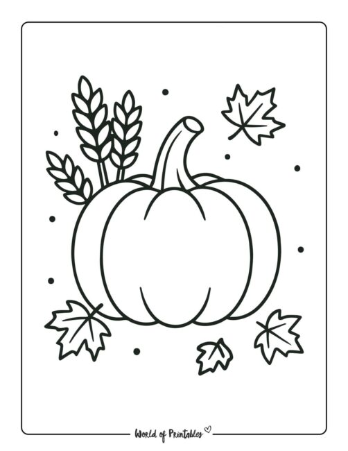 pumpkin coloring page pumpkin with wheat