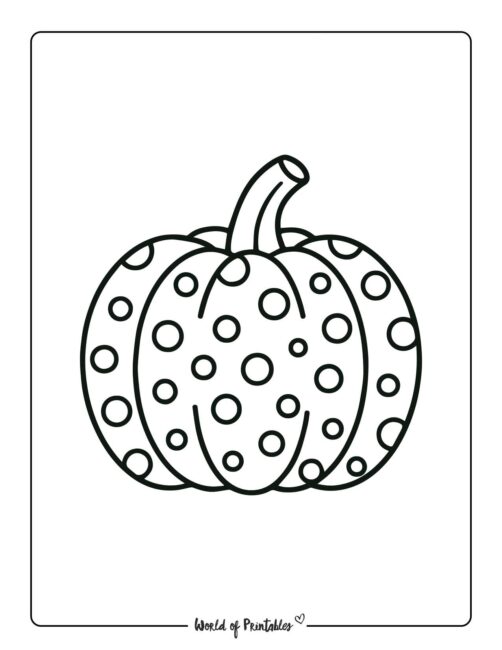 pumpkin coloring page with dots
