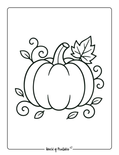 pumpkin coloring page with swirls