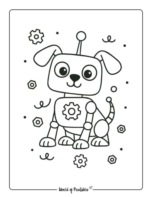 robot dog coloring page