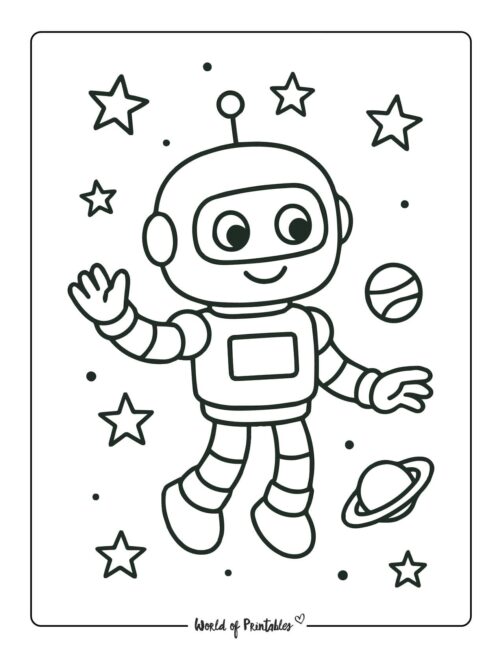 space robot coloring page