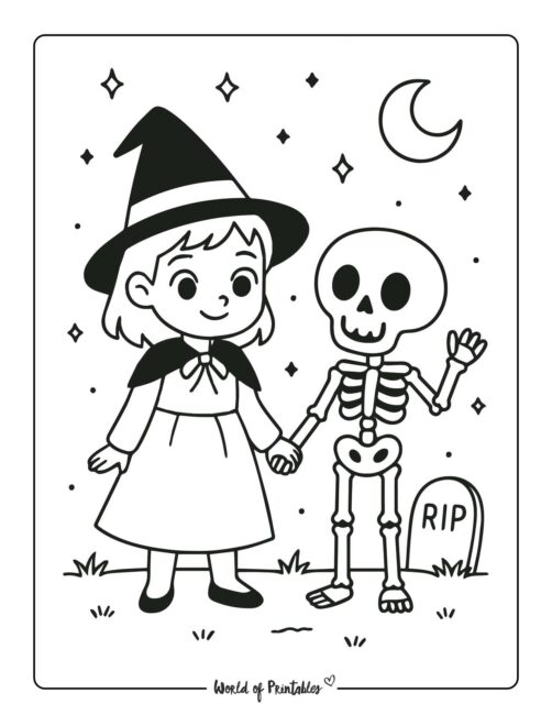 witch-and-skeleton-coloring-page