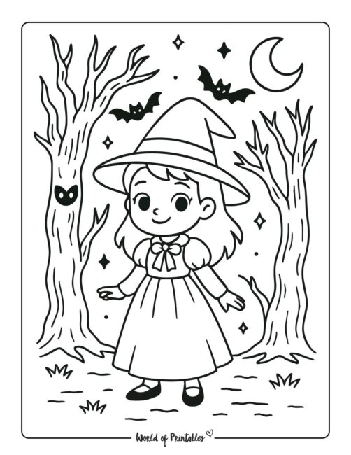 witch-in-forest-coloring-page