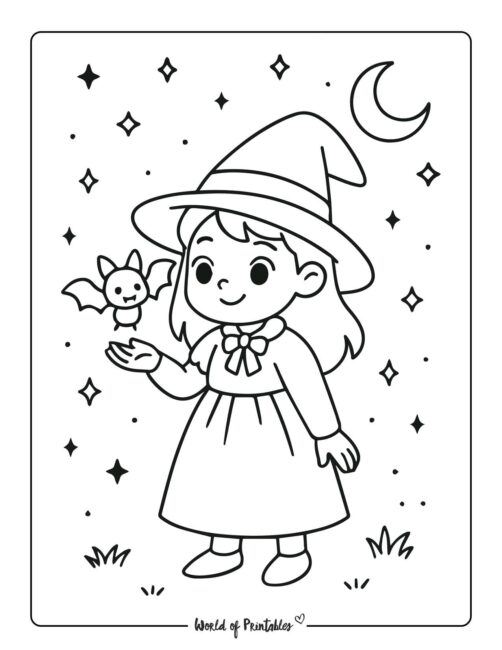 witch-with-friendly-bat-coloring-page