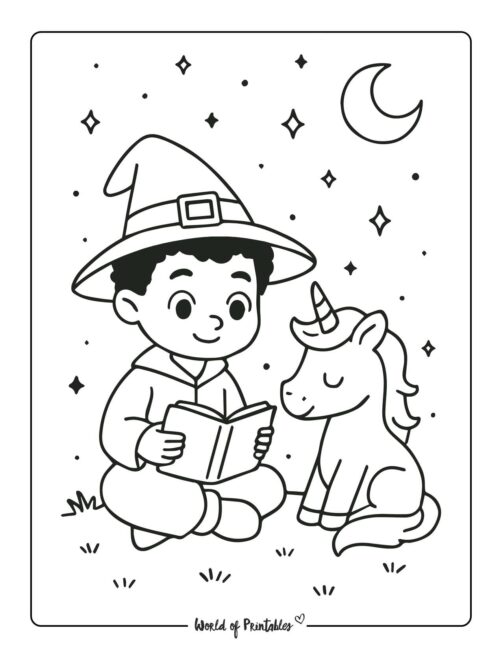 wizard-reading-to-unicorn-coloring-sheet