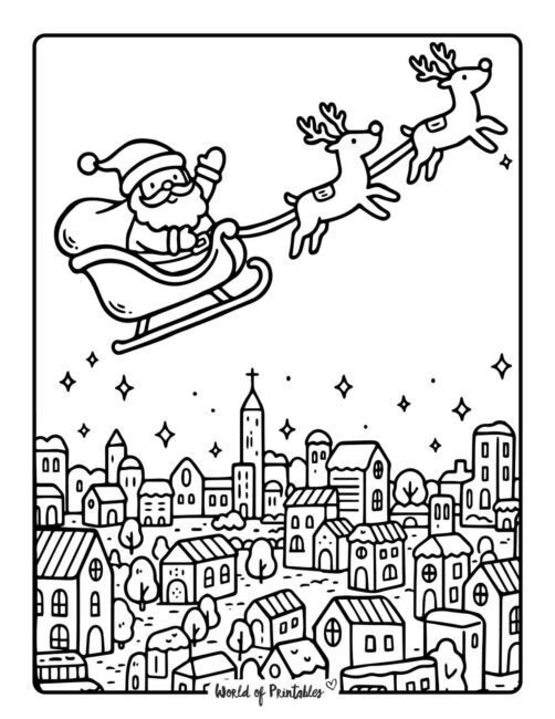Adorable Santa Coloring Sheets