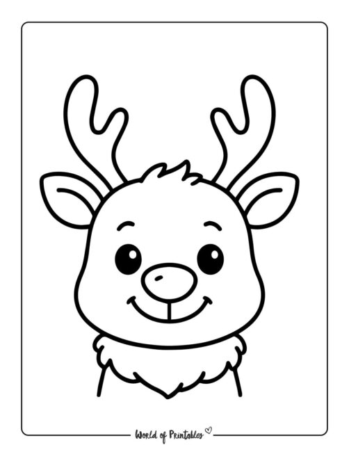 Baby Reindeer Coloring Page for Kids