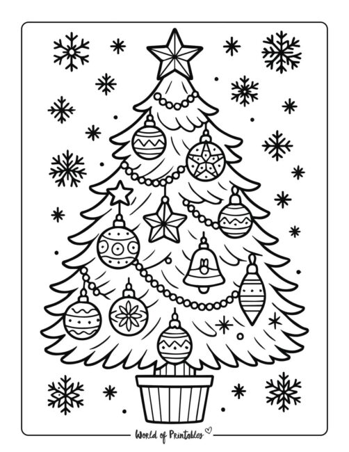 Beautiful Christmas Tree Coloring Page