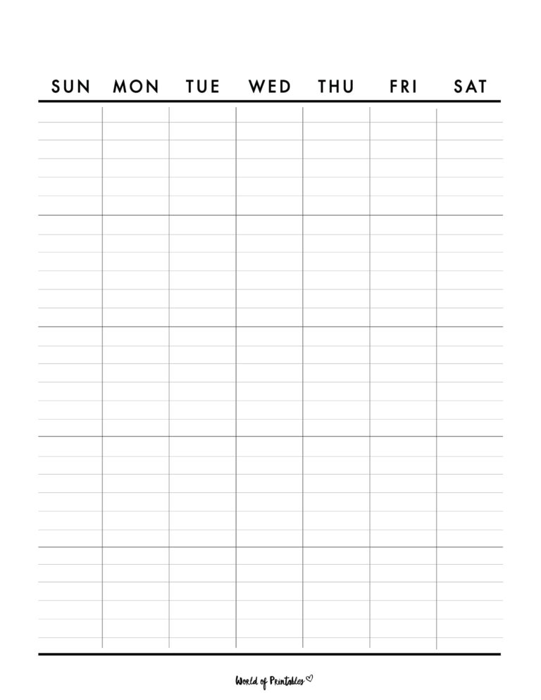 Printable Blank Calendar Templates - World of Printables