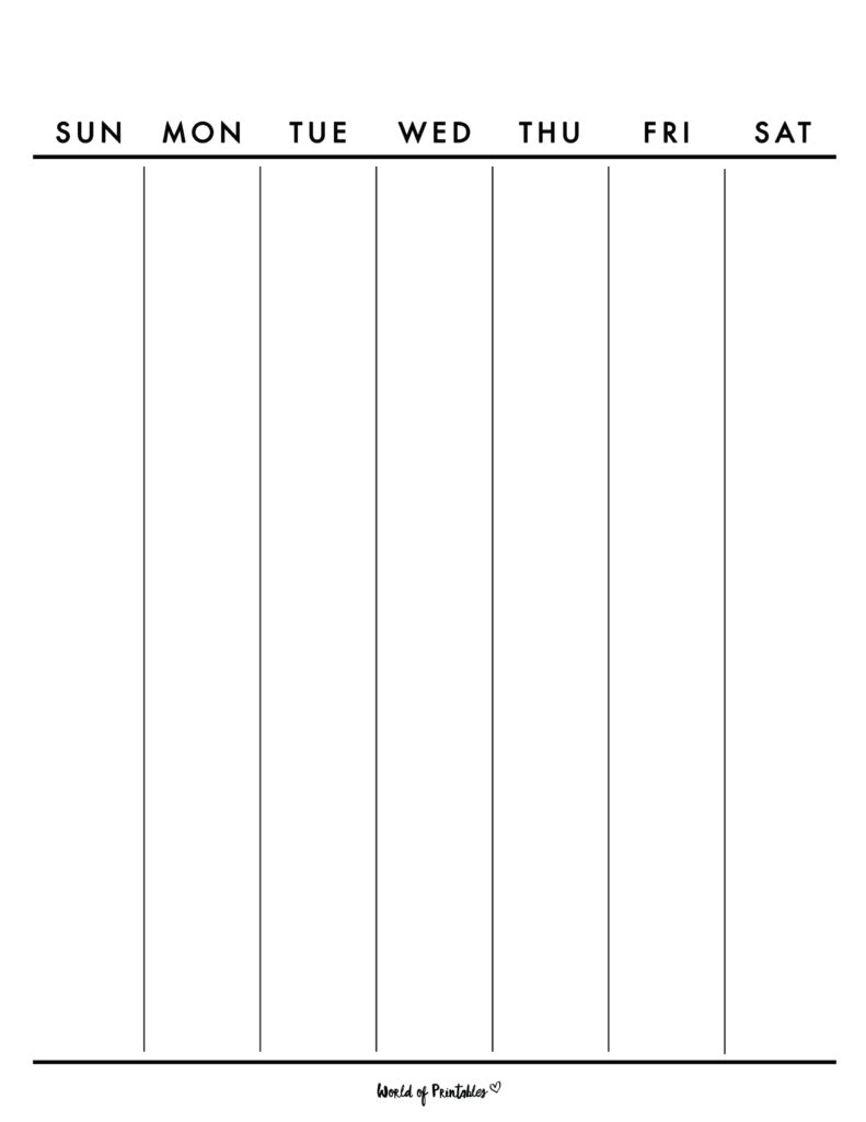 Blank Weekly Calendar