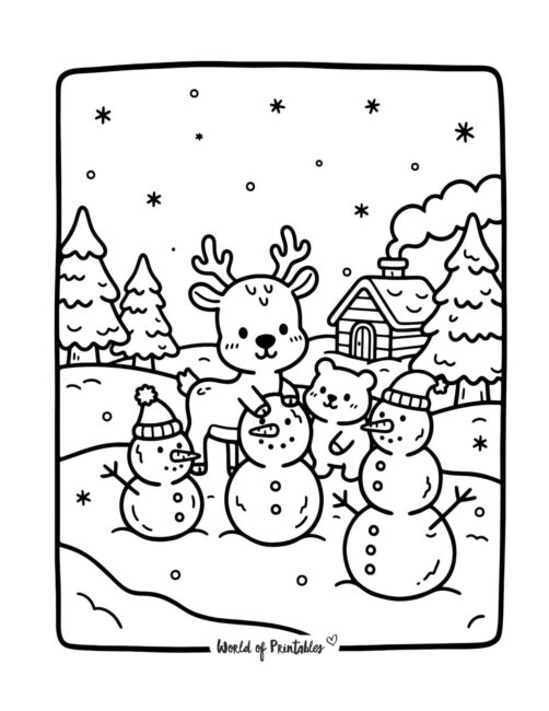 Bold and Cozy Reindeer Coloring Page
