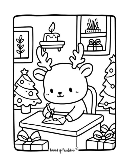 Bold and Easy Reindeer Coloring Page