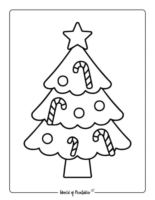 Christmas Tree Coloring Page for Preschoolers