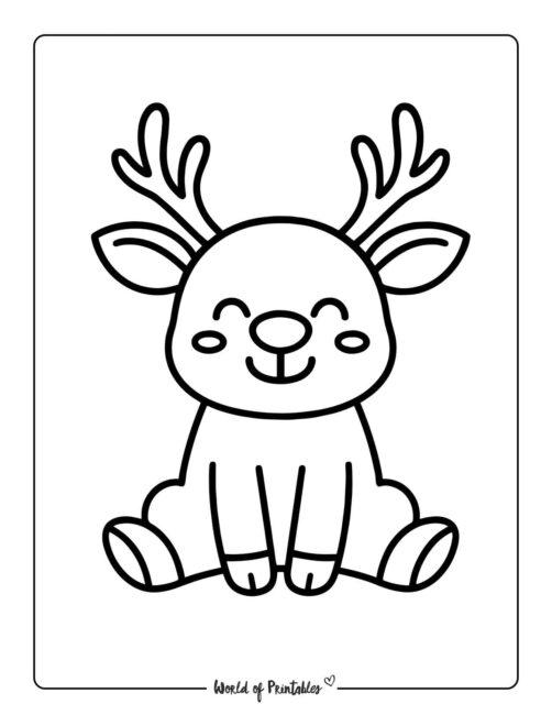 Easy Reindeer Coloring Sheet Printable