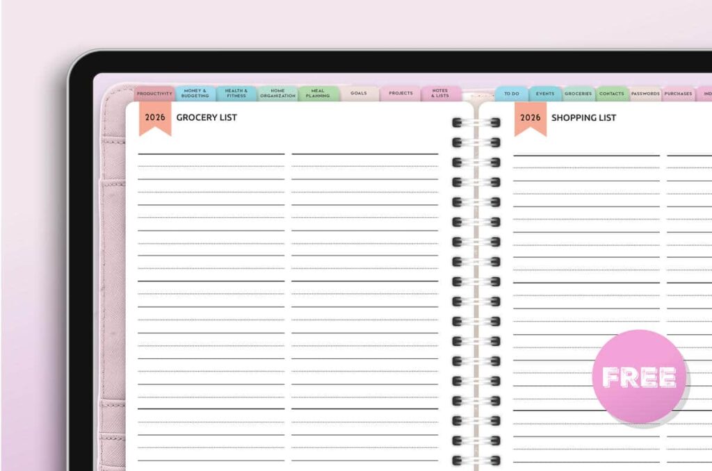 Free Digital Grocery List