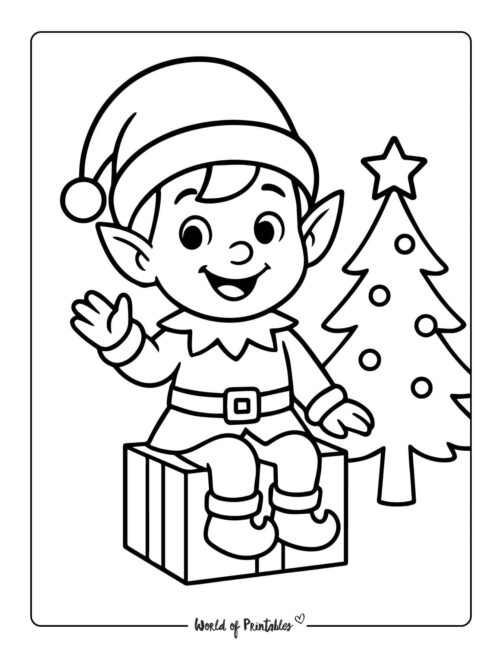 Simple Elf Coloring Pages Preschool