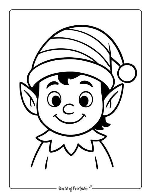 Super Easy Elf Coloring Page