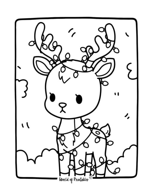 Sweet Reindeer Coloring Page