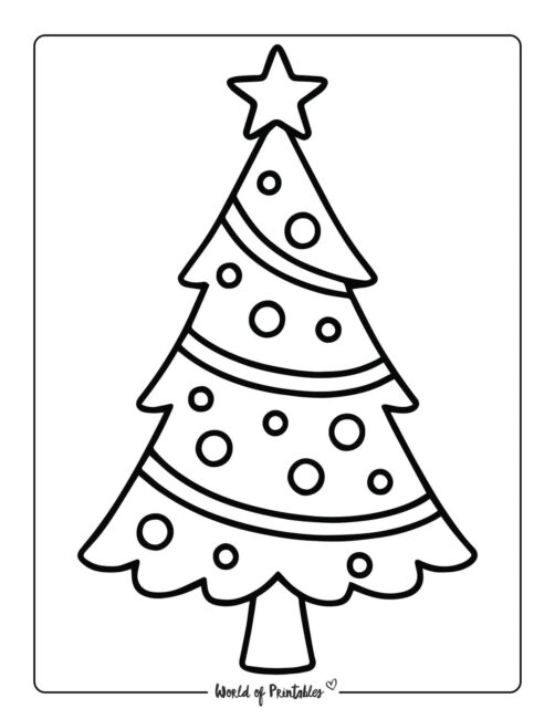 Tall Christmas Tree Coloring Page