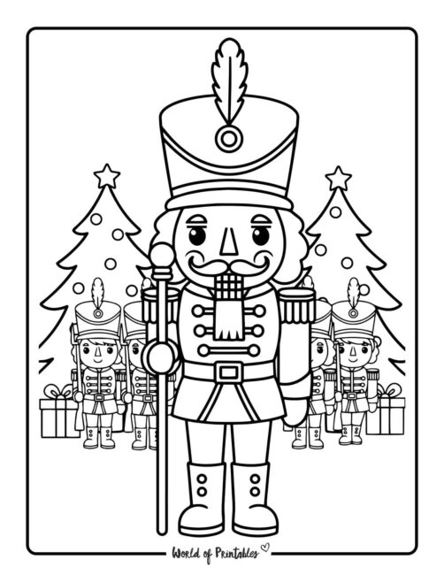 army of nutcrackers template coloring pages
