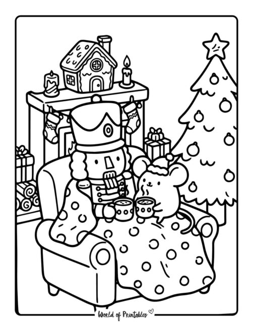 cute and cozy nutcracker coloring sheets