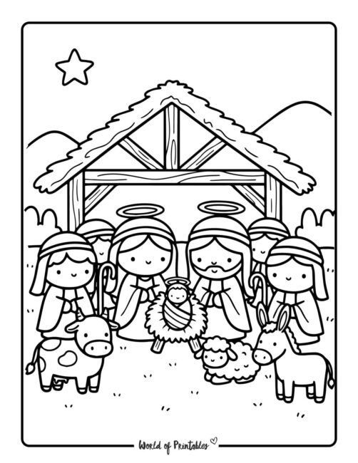 cute nativity coloring pages for kids