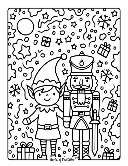 elf and nutcracker coloring sheets