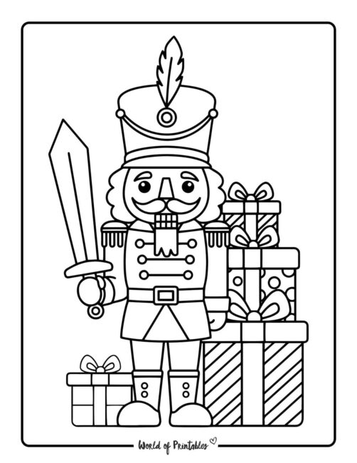 gifts and nutcracker coloring pages