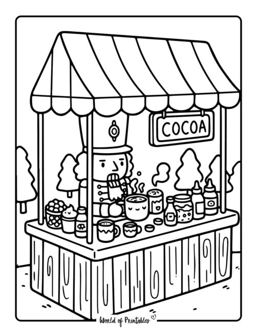 hot cocoa stand nutcracker coloring pages for adults