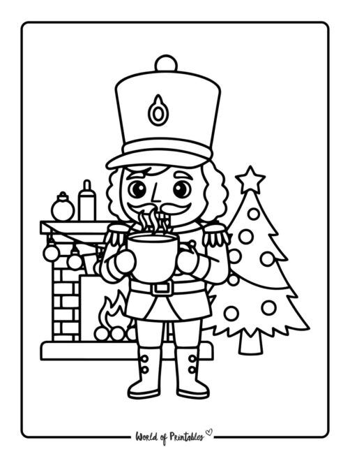 nutcracker drinking tea coloring pages pdf