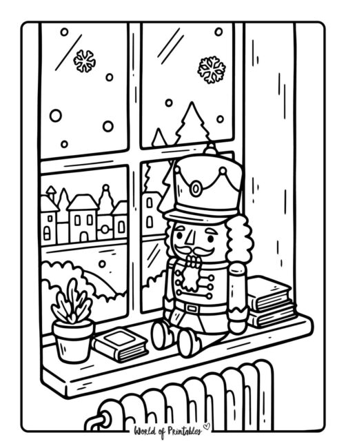 nutcracker in the window coloring sheet