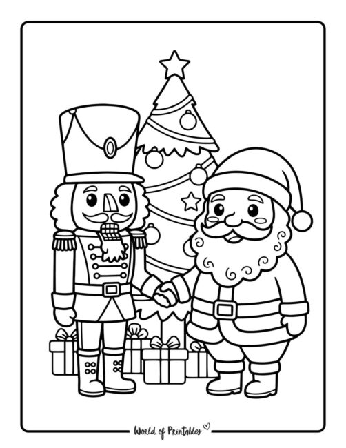 santa and nutcracker template coloring pages