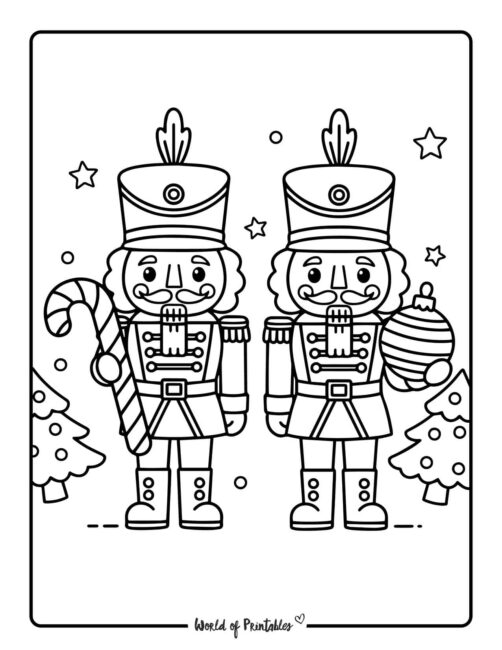 two nutcrackers coloring page