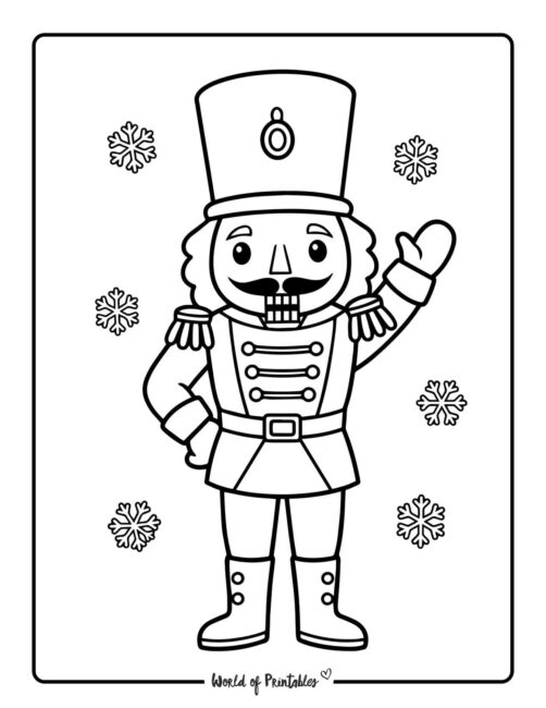 waving nutcracker soldier coloring pages