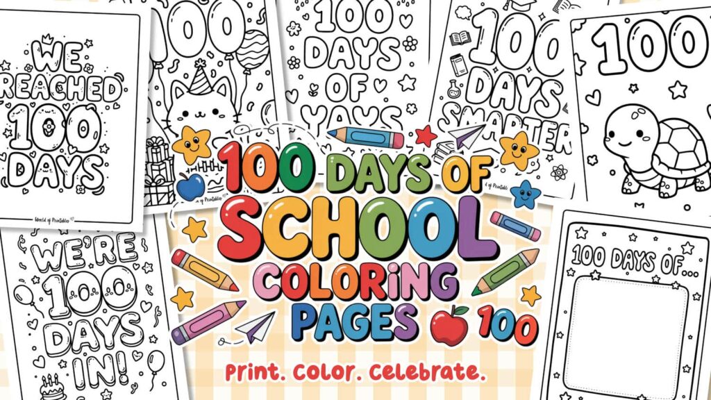 100 Days coloring pages