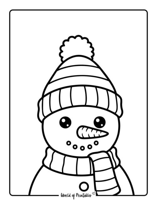 Easy Snowman Coloring Page for Little Kids