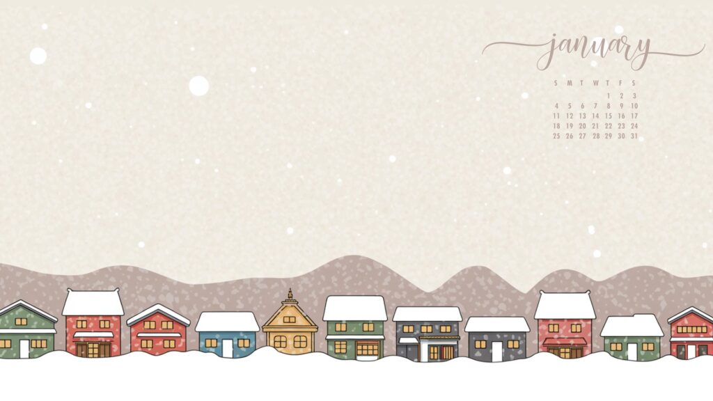 Japanese House january 2026 calendar wallpaper download