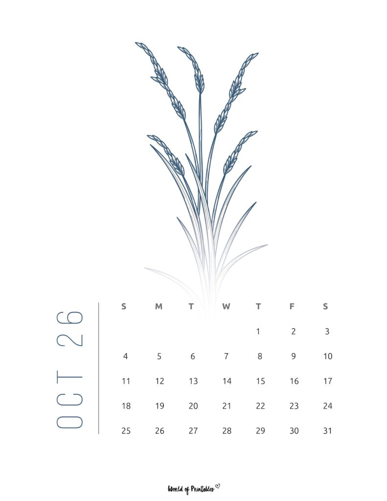 Printable October 2026 Calendar Design 17