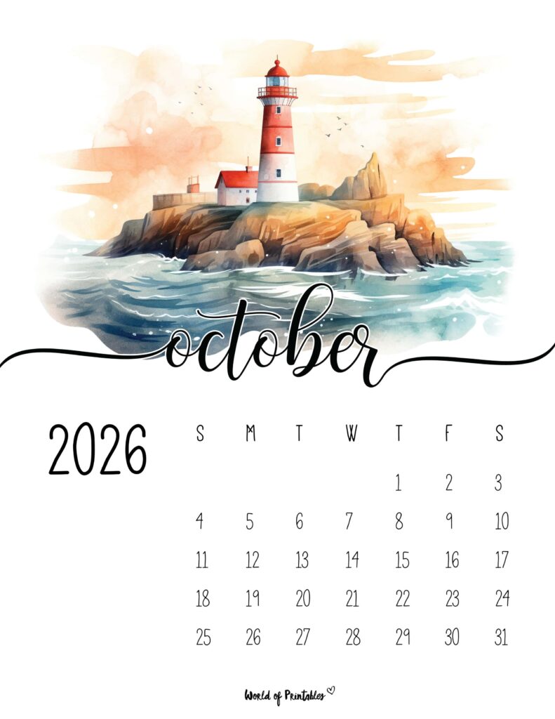 Printable October 2026 Calendar Design 222