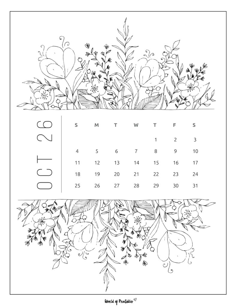 Printable October 2026 Calendar Design 23