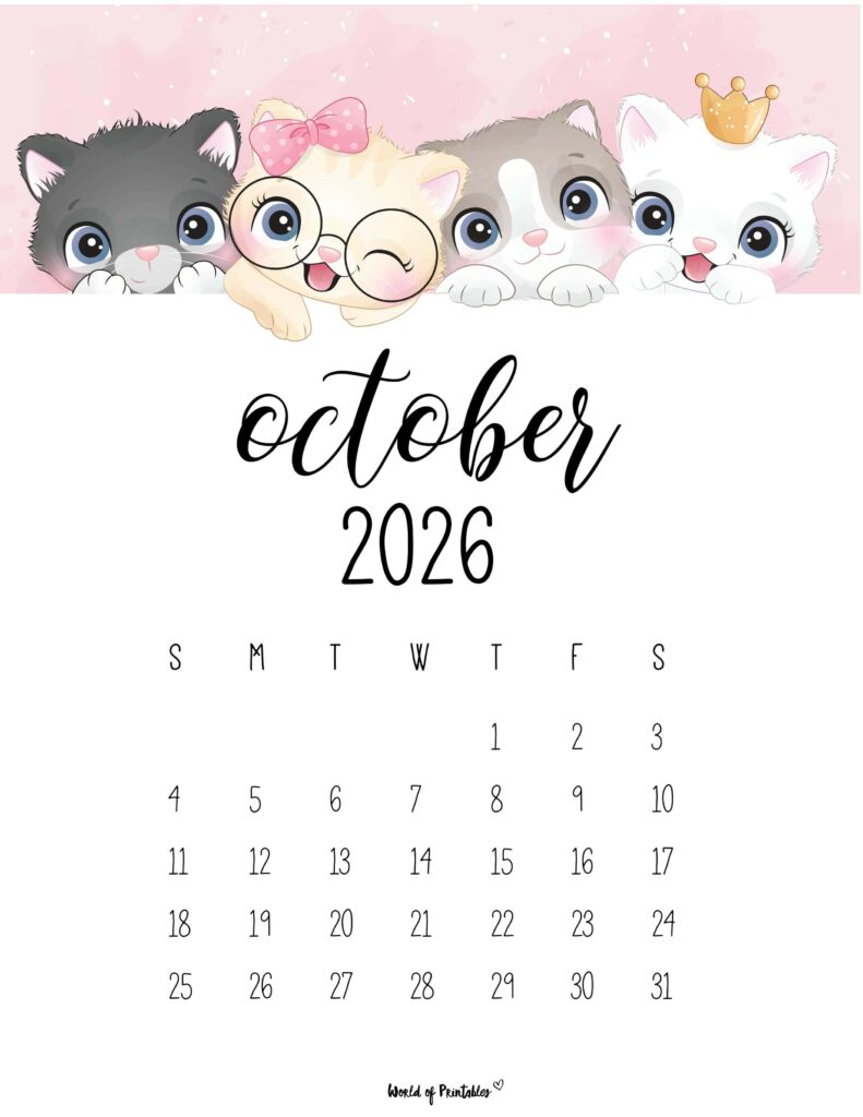Printable October 2026 Calendar Design 33