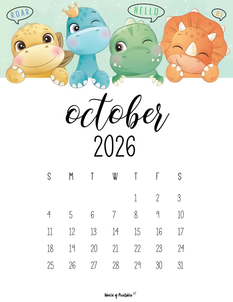 Printable October 2026 Calendar Design 35