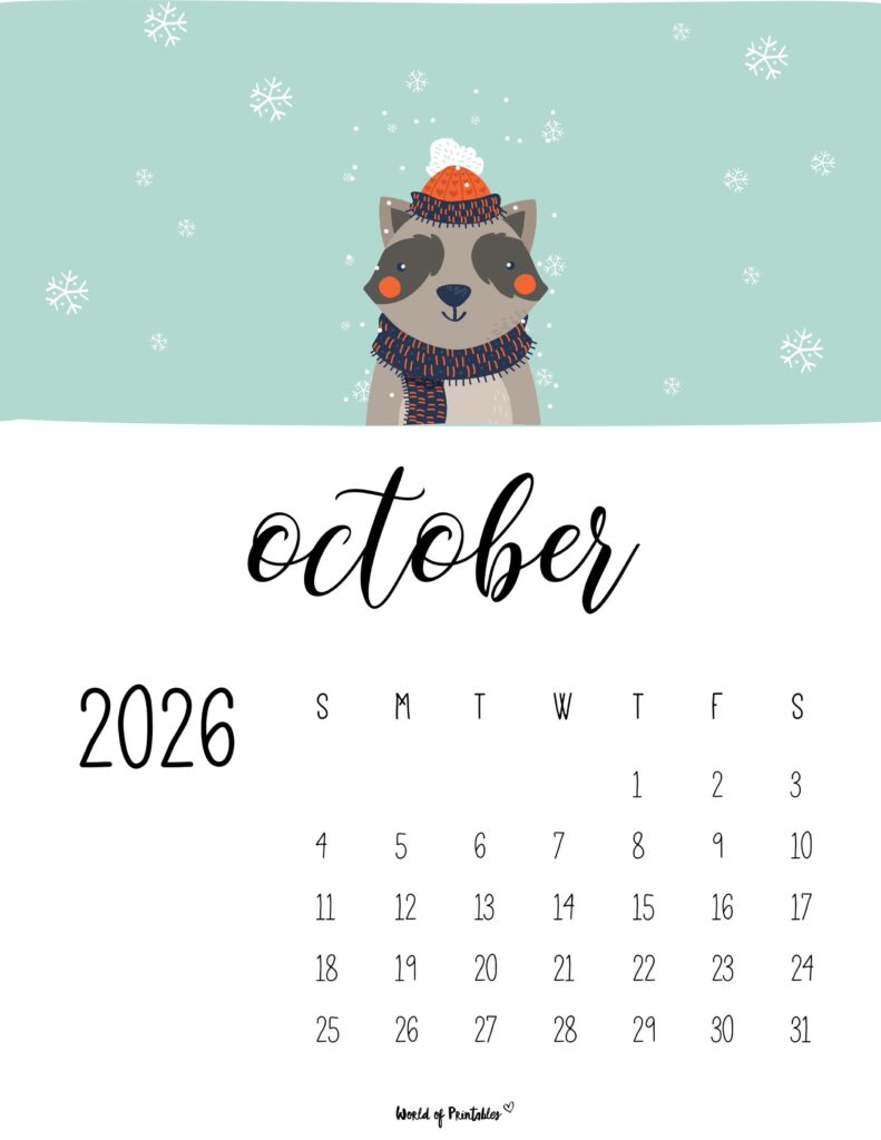 Printable October 2026 Calendar Design 36
