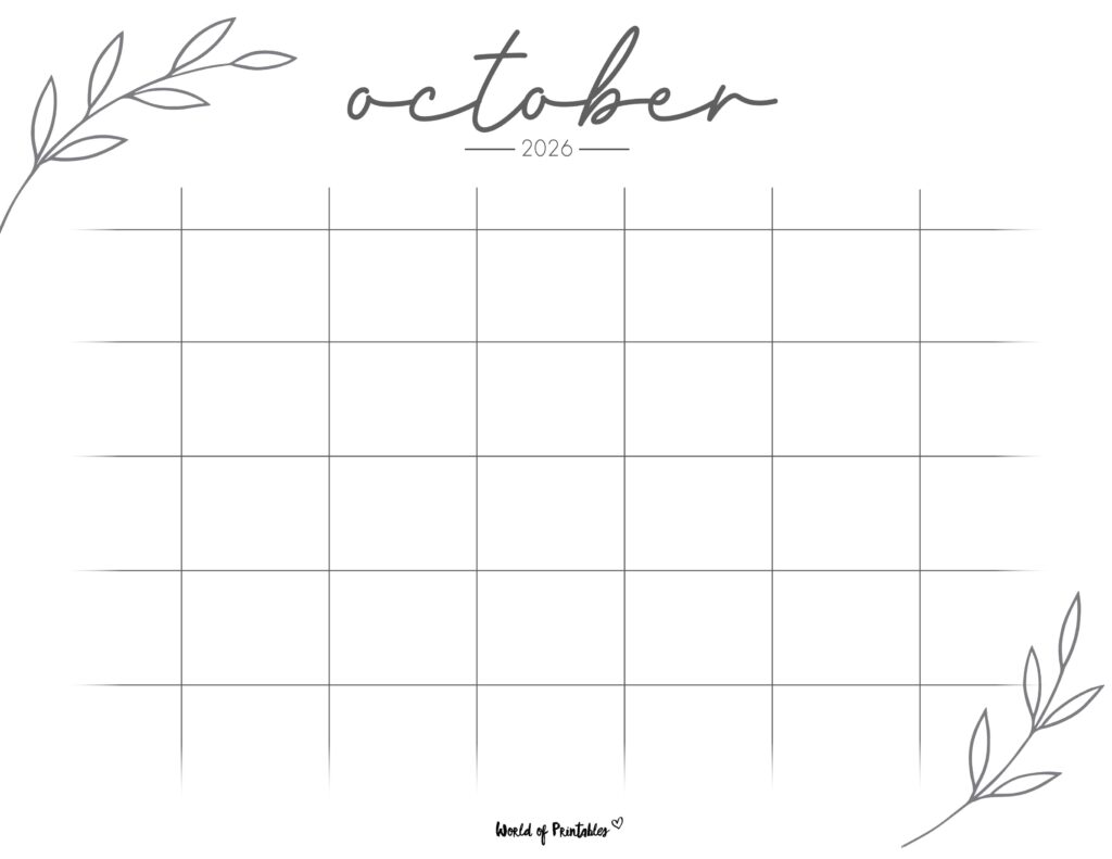Printable October 2026 Calendar Design 367