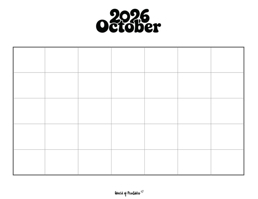 Printable October 2026 Calendar Design 371
