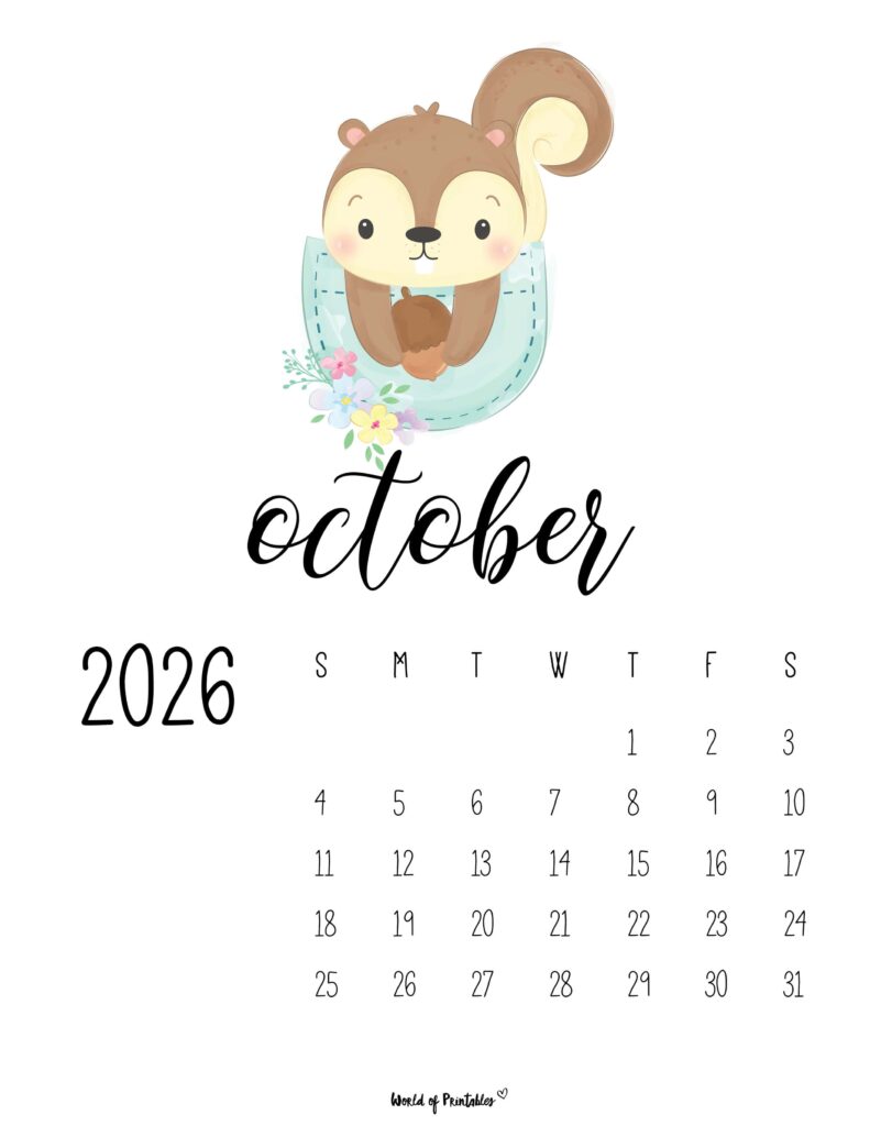 Printable October 2026 Calendar Design 38